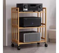 Audio rack tower, 2/3/4/5-Tier Media Stand/Audio Stereo Rack, Heavy Duty Modern Speaker Mount Bracket, Audio Stand Tower/Cabinet with Adjustable Shelves(Color1,3 Tier/60cm(23.6inch) long)