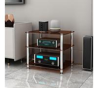 Audio Rack Tower with Tempered Glass Shelves for 1/2/3/4 Tier Use, Ideal for Recording Studios and Living Rooms