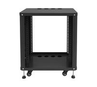 Audio Rack with Caster Wheels,12U Rack Designed for Electronic Devices, 19.8 * 22.4 Inches AV Rack Case, AV Stand for Nightclubs, Live Music Venues, Music Festivals