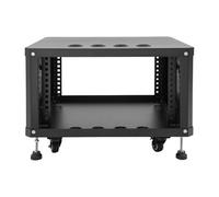 Audio Rack with Caster Wheels,6U Rack Designed for Electronic Devices, 22.4 * 19.8 * 15.1 Inches AV Rack Case, AV Stand for Nightclubs, Live Music Venues, Music Festivals