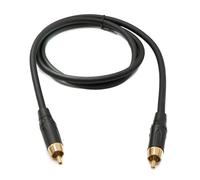 Audio RCA to RCA Cable 100cm 1 Pin Male to Male in Black | System-S