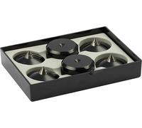 Audio Selection Spike Disc Set Small Adjustable Black 4 Pieces Absorber Spikes