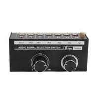 Audio Signal Selector Volume Adjustment 6 Input 1 Output Switcher Preamplifier CD Player Metal Shell for Home Entertainment