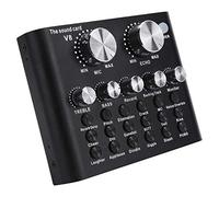 Audio Sound Card, BT External Stereo Sound Reverb Audio Mixer USB Electronic Sounds Box with Volume Control for Game Live Recording Karaoke Speech