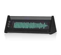 Audio Spectrum Analyzer, Green VFD Display Screen, Bluetooth-compatible Receiver and Audio Switcher, AUX Selector Box 5.0 Receiver Desk Clock(Black)