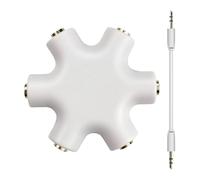 Audio Splitter Adapter - Stereo Headphone Splitter Laptop Connector | High Speed Dual Channel Signal Routing Module System, Multiplatform Sound Distribution Enhancement Processing Array-Ne