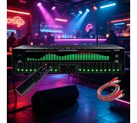 Audio Stereo Graphic EQ, 31-Band Digital Equalizer, Bluetooth 5.4 With Optical/Coaxial Decoding, Dual 10-Segment Independent Tuning, 12 Rhythm Patterns, Noise Reduction