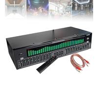 Audio Stereo Graphic Equalizer, Digital EQ Equalizer with 31-Band and Remote Control, Dual 10-Band Independent Tuning & 12 Rhythm Patterns, for Recording Studio