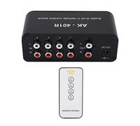 Audio Switch Audio Splitter Switch Audio Selector 1 in 4 Out Signals DC 12V Selector with Remote Control for Home Theater Systems Material