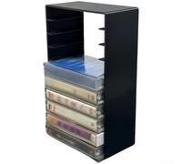 Audio Tape Organizer Box with Magnetic Flip Top Lid for Preserving Tape Condition and Supporting Frequent Access Requirements (Vertical placement)