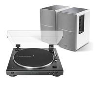Audio-Technica AT-LP60XBT Bluetooth Turntable + Edifier R1280DB White Speakers