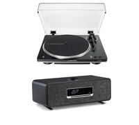 Audio Technica AT-LP70XBT Fully Automatic Bluetooth Wireless Turntable Black and Ruark R3s Music System Charcoal HiFi Package