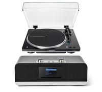Audio Technica AT-LP70XBT Fully Automatic Bluetooth Wireless Turntable with Roberts Stream 67L All In One Smart Music System Black
