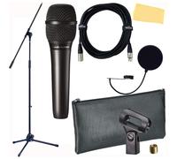 Audio-Technica AT2010 Cardioid Condenser Handheld Microphone Bundle with Boom Stand Pop Filter XLR Cable and Austin Bazaar Polishing Cloth
