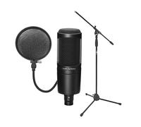 Audio Technica AT2020 Microphone with Stand and Pop-Shield