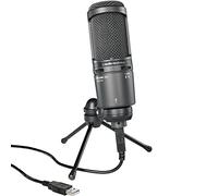 Audio-Technica AT2020USB+ Condenser Microphone with Cardioid Pattern (USB Port) for Voiceover, Podcasting, Vocals or Instrumental Live Recordings