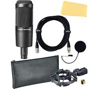 Audio-Technica AT2035 Cardioid Condenser Microphone Bundle with Pop Filter, XLR Cable, and Austin Bazaar Polishing Cloth