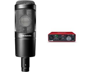 Audio-Technica AT2035 Cardioid Condenser Microphone for home audio recording & Focusrite Scarlett Solo 3rd Gen USB Audio Interface, for the Guitarist, Vocalist, Podcaster or Producer
