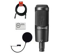Audio-Technica AT2050 Multi-Pattern Condenser Microphone Bundle with Pop Filter, XLR Cable, Polishing Cloth