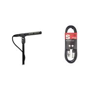 Audio-Technica AT875R Line + Gradient Condenser Microphone & Stagg SMC3 3m XLR to XLR Plug Microphone Cable, Black