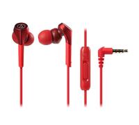 Audio-technica Ath-cks550xis Rd Earphones, Wired For Smartphones, Canal Type, Heavy Bass, Compatible With High Resolution Sound Sources, Red