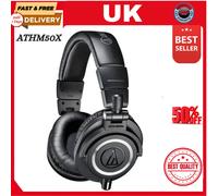 Audio Technica ATHM50X Black Studio Monitor Headphones + Case & Cables ATH-M50X