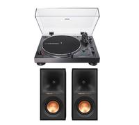 Audio Technica ATLP120XBTUSB Bluetooth Turntable with Klipsch R-40PM Powered Bluetooth Speakers Pair Hi-Fi Package