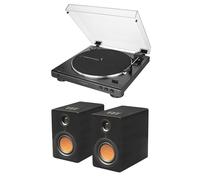Audio Technica ATLP60XBT Bluetooth Turntable with Mitchell Acoustics uStream One (MK1) Active Speakers HiFi Package Black