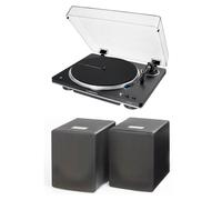 Audio Technica ATLP70XBT Bluetooth Turntable with Mitchell Acoustics uStream Two (MK1) Active Speakers HiFi Package Black