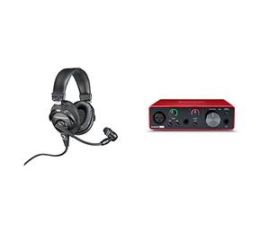 Audio-Technica BPHS1 Broadcast Series Broadcast Stereo Headset & Focusrite Scarlett Solo 3rd Gen USB Audio Interface, for the Guitarist, Vocalist, Podcaster or Producer, Studio Quality Sound