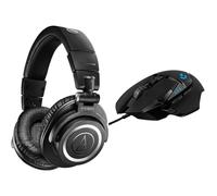 Audio-Technica M50xBT2 Wireless Headphone Black & Logitech G G502 HERO High Performance Wired Gaming Mouse, HERO 25K Sensor, 25,600 DPI, RGB