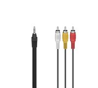 Audio/Video Cable, 3.5mm 4-Pole Male Jack - 3 Male RCA Plugs, 1.5m