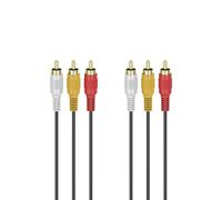 Audio/Video Cable, 3 Plug. RCA Male - 3 Plug. RCA Male, Gold, 3.0m