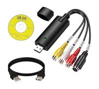 Audio Video Grabber USB 2.0, USB Video Capture Card, Audio Video Converter Support VHS, Hi8, DVD, VCR to Digital, Audio Video Converter for PC, TV, MAC, Compatible with Windows 11/10/8/7 und Mac