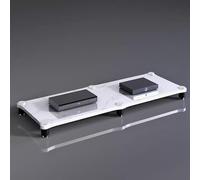 Audio Video Rack - Multi-Tier Shock Absorbing Media Cabinet Stand for Amplifiers Speakers & Record Players - Stylish White Home AV Shelving Unit