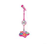 Audio-Visual Karaoke Microphone Toy with Music Playback and Pulsing Light Effects for Young Performers (Pink)