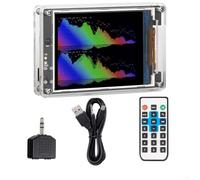 Audio Visualizer Display with Clock, Stereo Music Level Meter for Home Studio Car, LCD Screen with Remote, LINE/MIC Input, 12H/24H Format, Brightness