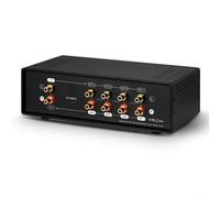 Audio VU2 MIC & Line Dual VU Meter DB Panel With 4-Way Audio Switcher Splitter Box For RCA Microphone Inputs For Studio Or Home Use，Audio Switcher Box For Speaker/Amplifier/Preamp(Yellow backlight)