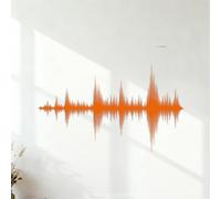 Audio Waves Sound Waves Recording Studio Music Production Studio Wall Decals PVC Art Decoration 54.6x74.7cm Orange