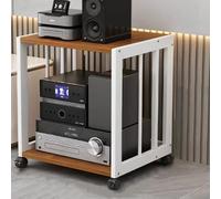 Audio WhiteCorner AV Stand for DVD Player & Amplifier 2Tier Adjustable Shelves Modern Design for Home Theater Multimedia Storage Solution