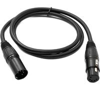 Audio XLR Cable 50cm 5 Pin Female to Male Adapter in Black | System-S