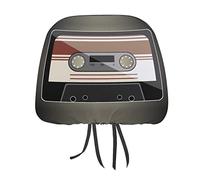 Audiocassette Vintage Musical device A Symbol of the Last Century 2PCs Universal Car Seat Headrest Protector Covers, Soft Car Headrest Cover Interior Accessories Decoration Fit Most Cars Vehicles