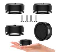 Audiocrast IF3917B HiFi Speaker Isolation Feet Pads 4PCs Aluminum 39x17mm Black Speaker Shock Absorber Vibration Dampener Floor Protector Resonance Reducer for Audio Subwoofer CD DVD Amplifier DAC