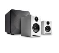 Audioengine A2 White Pc Speakers for Desktop and S6 White Subwoofer for Music Gaming Movies Studios Dorms Bedrooms Offices