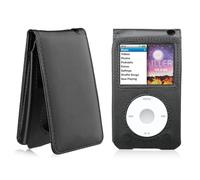 AudioPartner Leather Protective Shell Case Cover for Apple iPod Classic 6th 7th 80GB, 120GB Thin 160GB and iPod Video 5th 30gb with Belt Clip + Screen Protector-10.5mm Thickness Thin Version