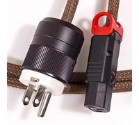 Audiophile US Nema Mains Plug to Locking C13. TRUE 13amp Cable. Brown Braided