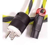 Audiophile US Nema Mains Plug to Locking C13. TRUE 13amp Cable. Safety Stripe Braided