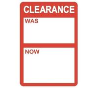 Audioprint Ltd Clearance was/Now Stickers - 500 Pack - 65mm