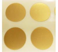 Audioprint Ltd. Pack of 200-41mm Starburst Notary/Legal/Certificate Seals - Colour Code Stickers/Sticky Labels - Choose Your Colour/s (Matt Gold)