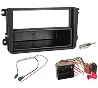 AudioPro Ject A123 Car Radio Installation Kit for VW Golf V, Touran, 3 °C, Caddy, EOS Skoda (Octavia), with Tray, Black